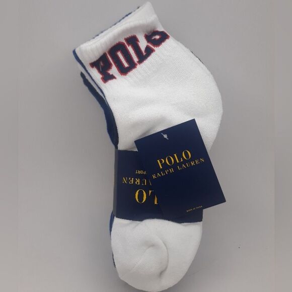 Polo Ralph Lauren Men's  Athletic 6-Pair Quarter Cut Socks  Multicolored - Picture 1 of 9